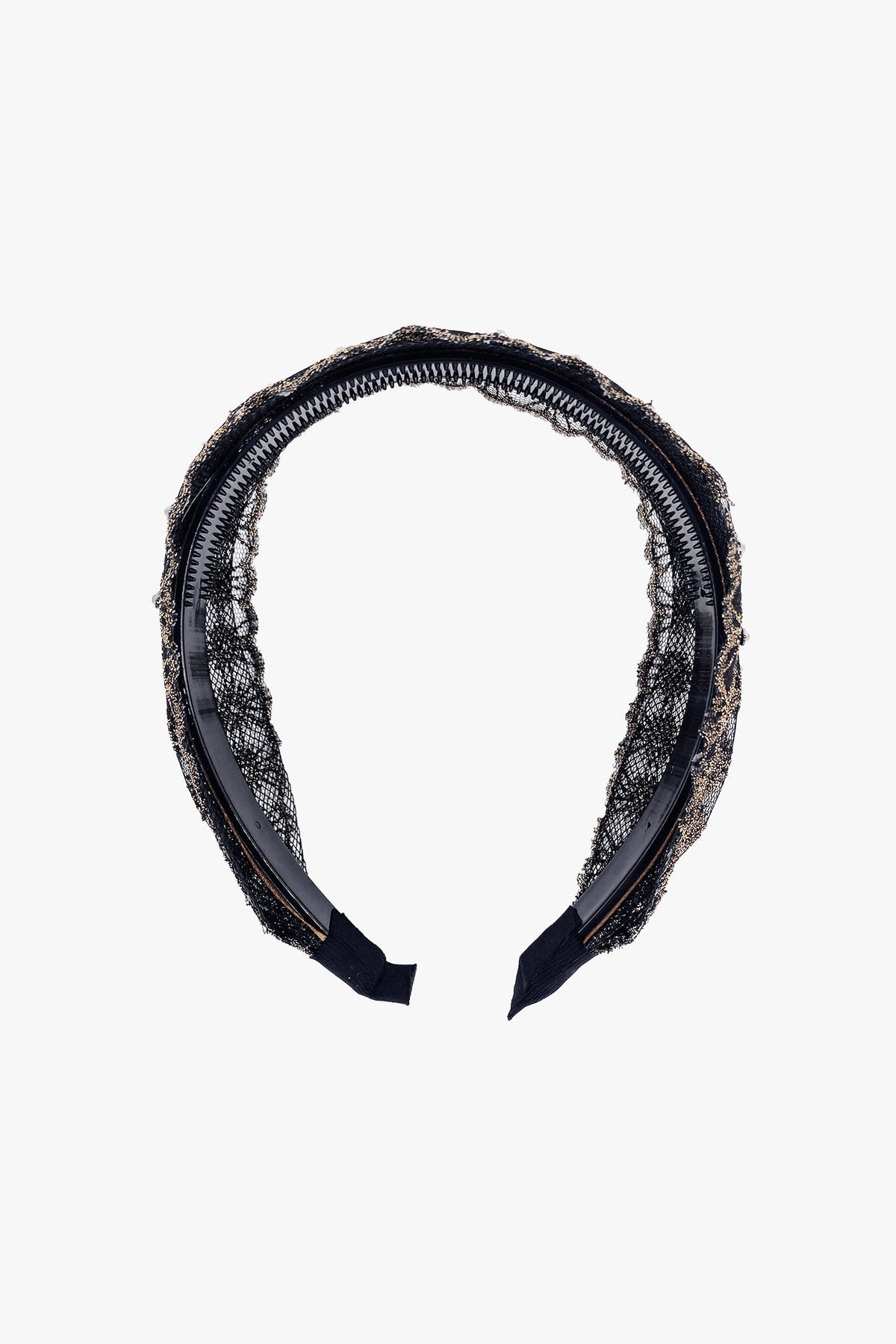 Lacey Embroidered Crystal Headband - Gold | Anna Sui