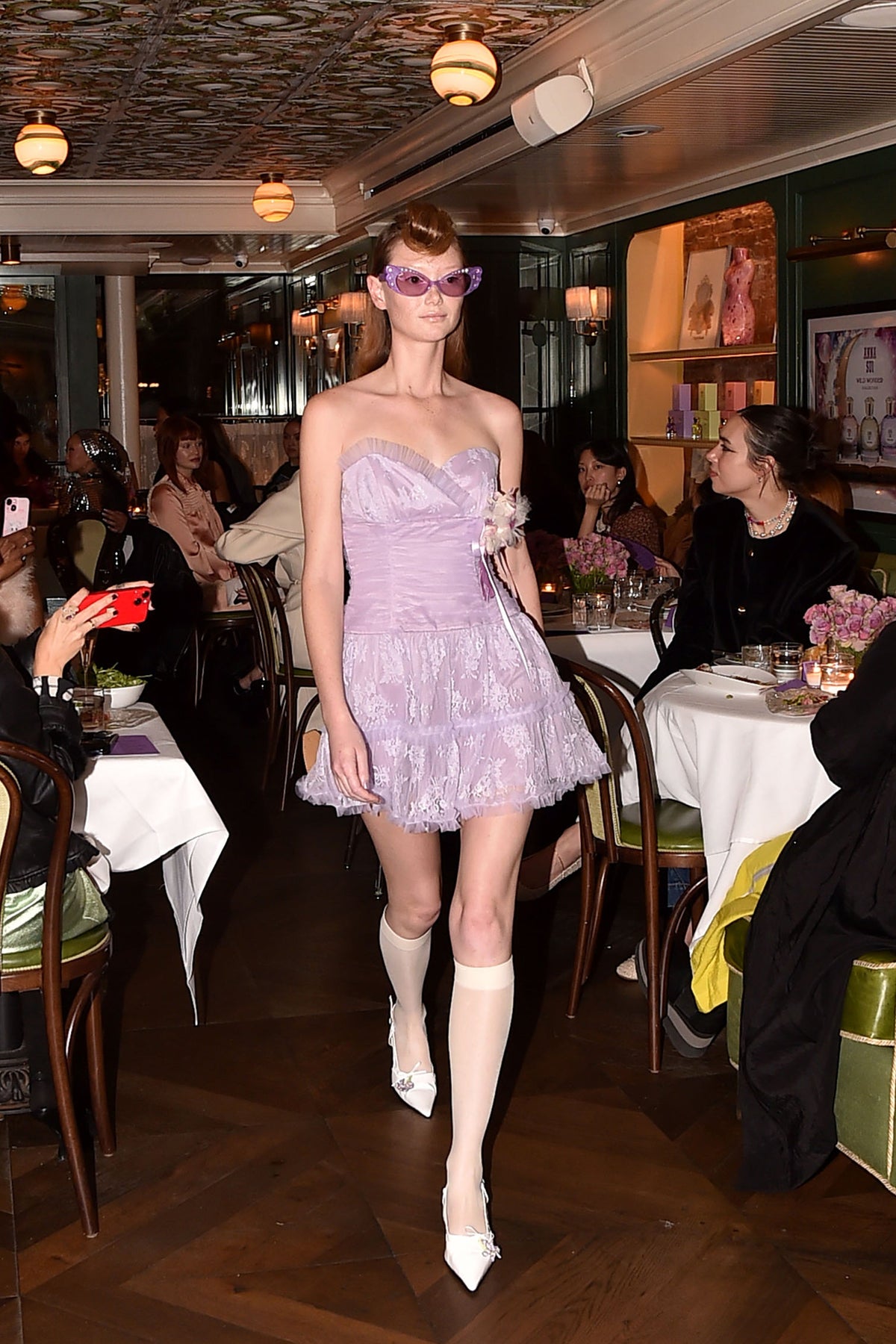 Party Girl Strapless Tulle and Lace Dress | Anna Sui
