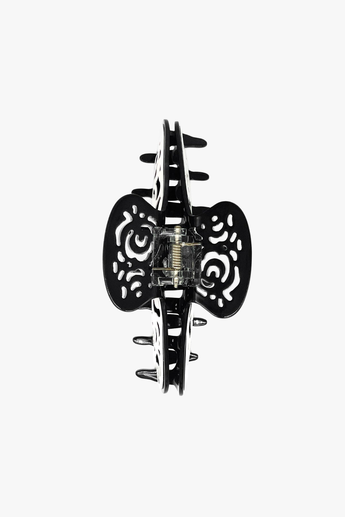 Vintage White & Black Two-Tone Open Scroll Jaw Clip | Anna Sui