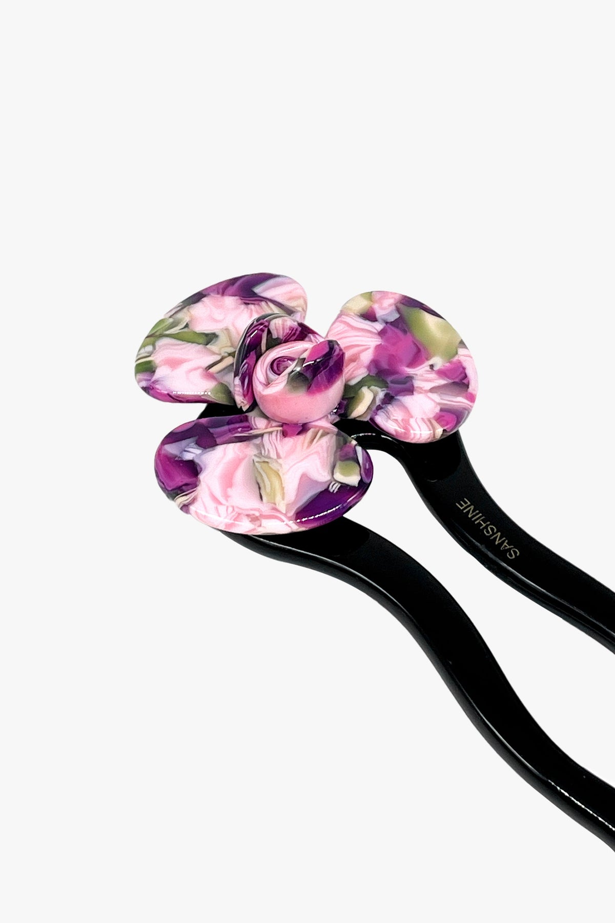 Spring Flower Chignon Hair Pin- Green & Purple | Anna Sui