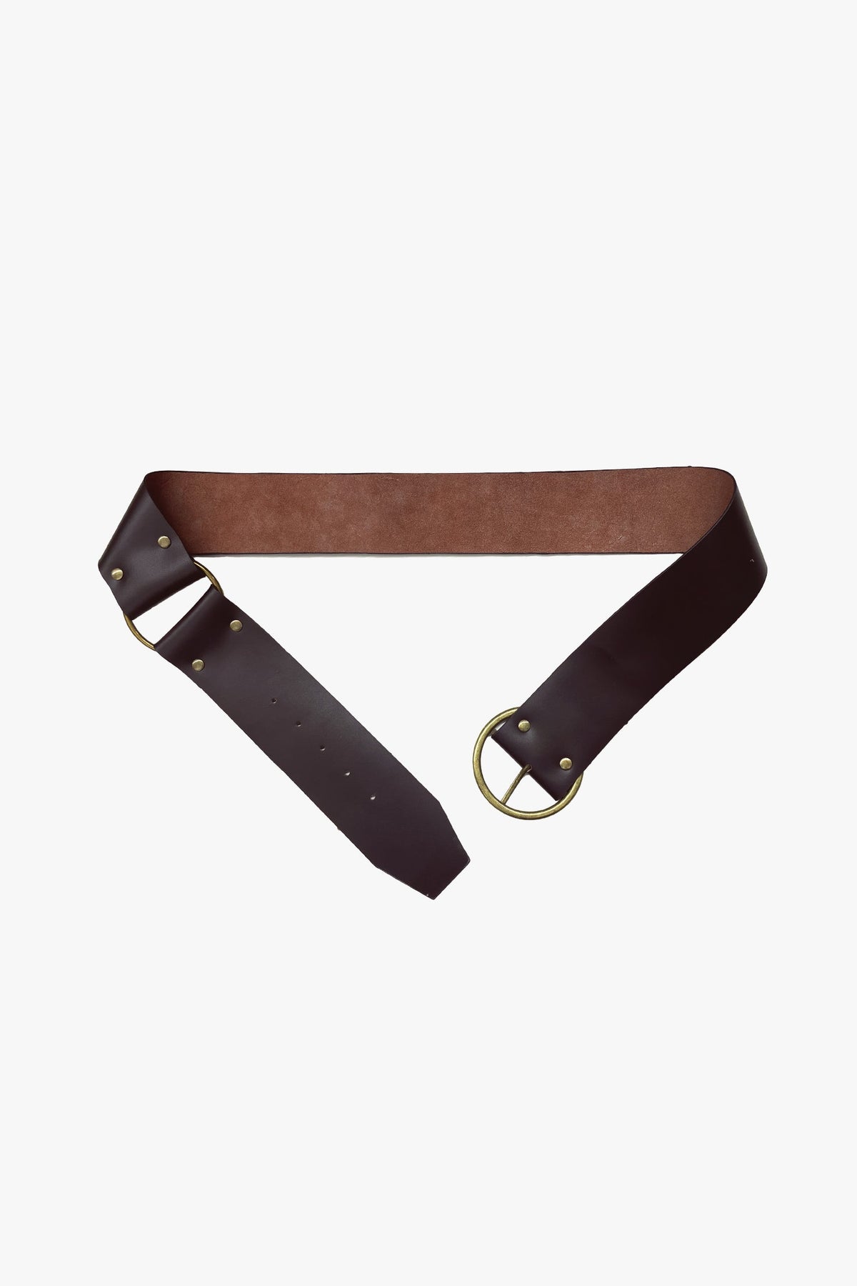 O-Ring Leather Belt - Dark Brown | Anna Sui
