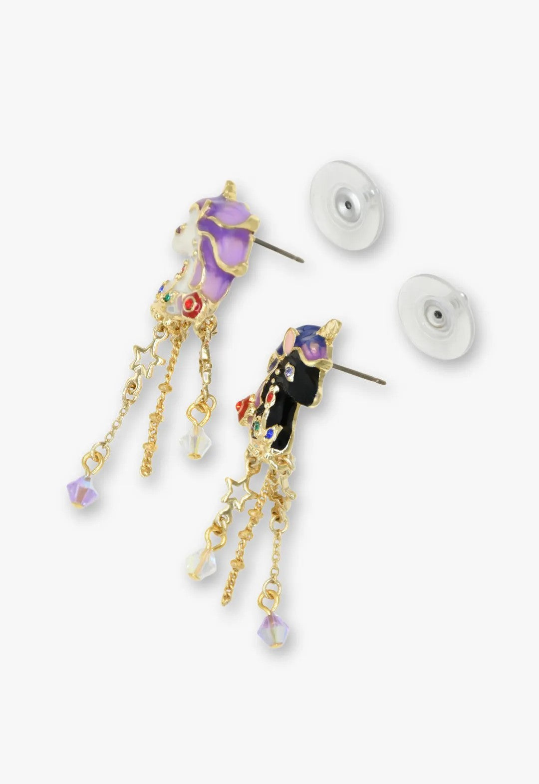 Moonlit Unicorn Earrings- Black and Ivory | Anna Sui