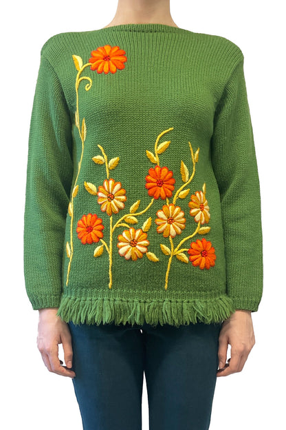 Vintage Embroidered Floral Sweater | Anna Sui