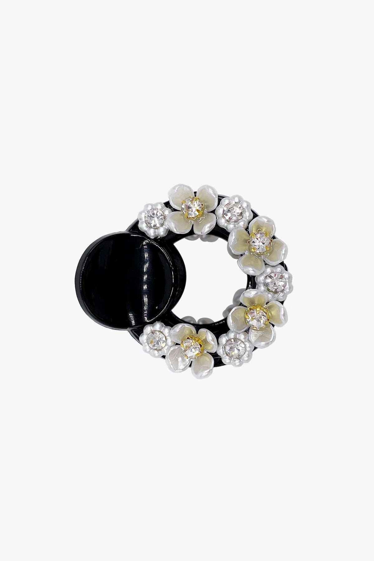 Round Cutout Flower Embroidered Jaw Clip | Anna Sui