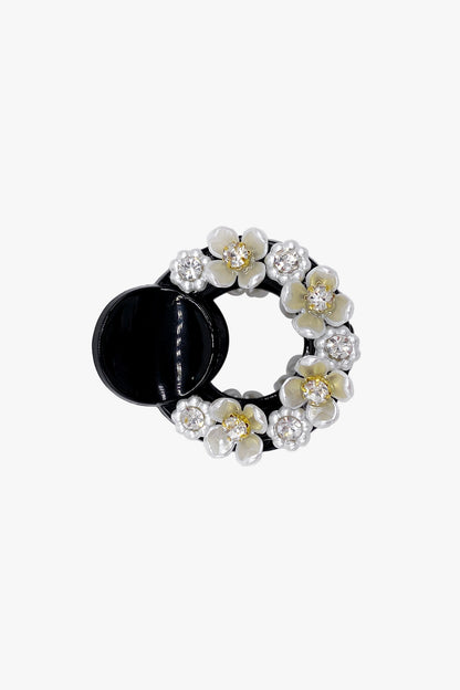 Round Cutout Flower Embroidered Jaw Clip | Anna Sui