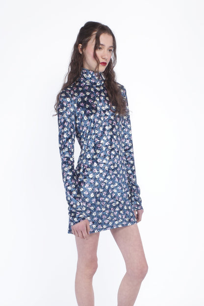 Posie Stretch Velvet Turtleneck Dress | Anna Sui