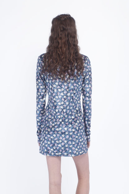 Posie Stretch Velvet Turtleneck Dress | Anna Sui