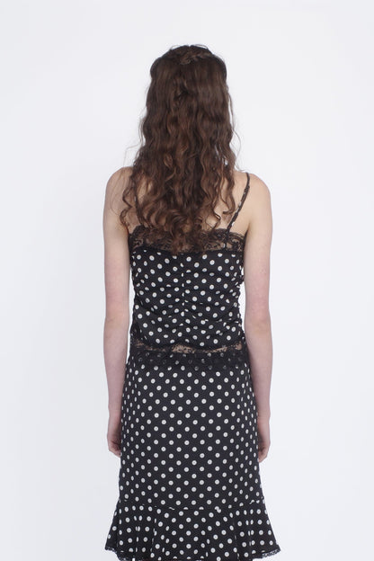 Polka Dot Ruched Lace Camisole | Anna Sui