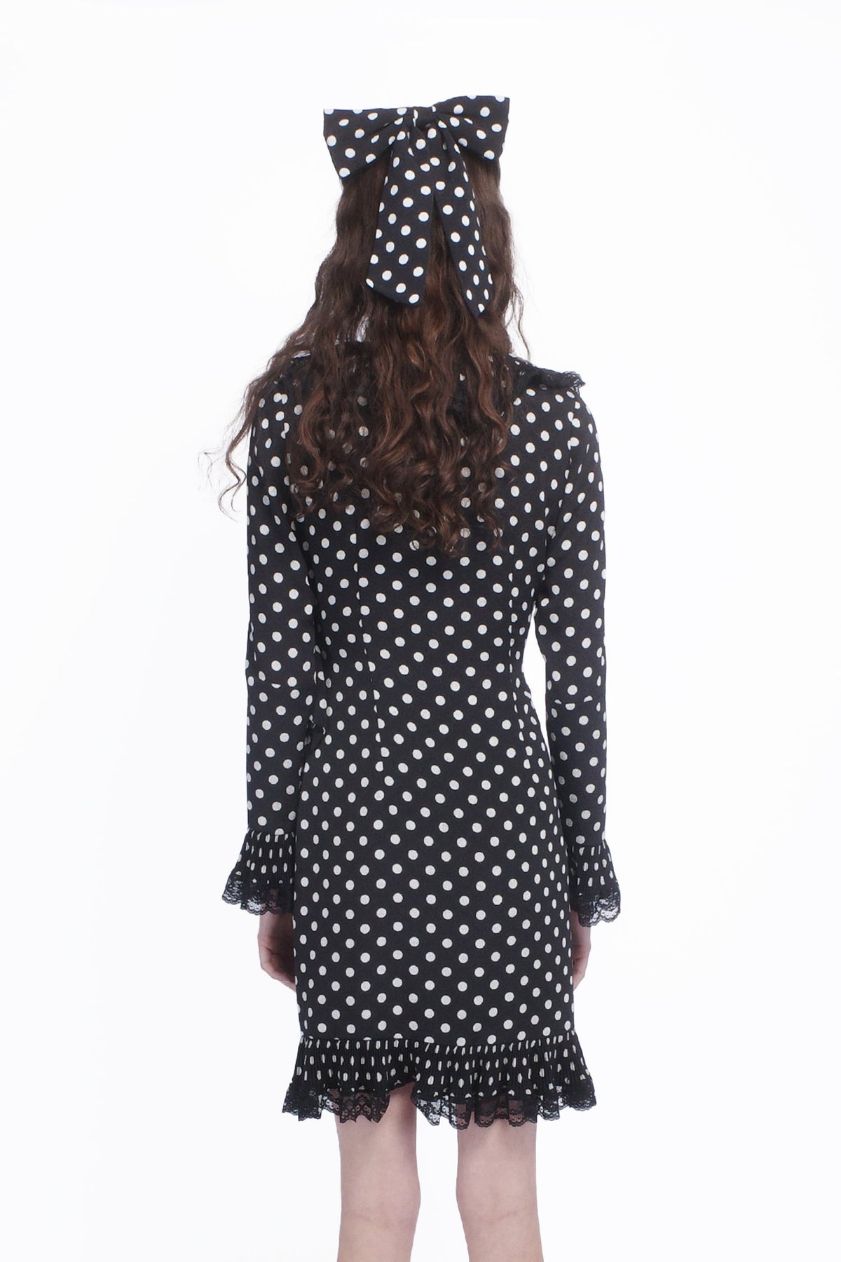 Polka Dot Pleated Wrap Dress | Anna Sui
