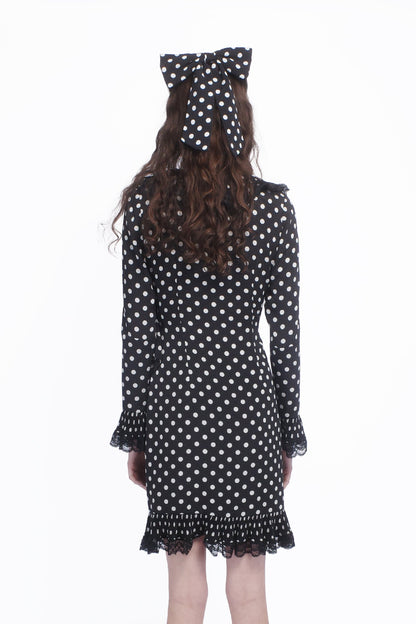 Polka Dot Pleated Wrap Dress | Anna Sui