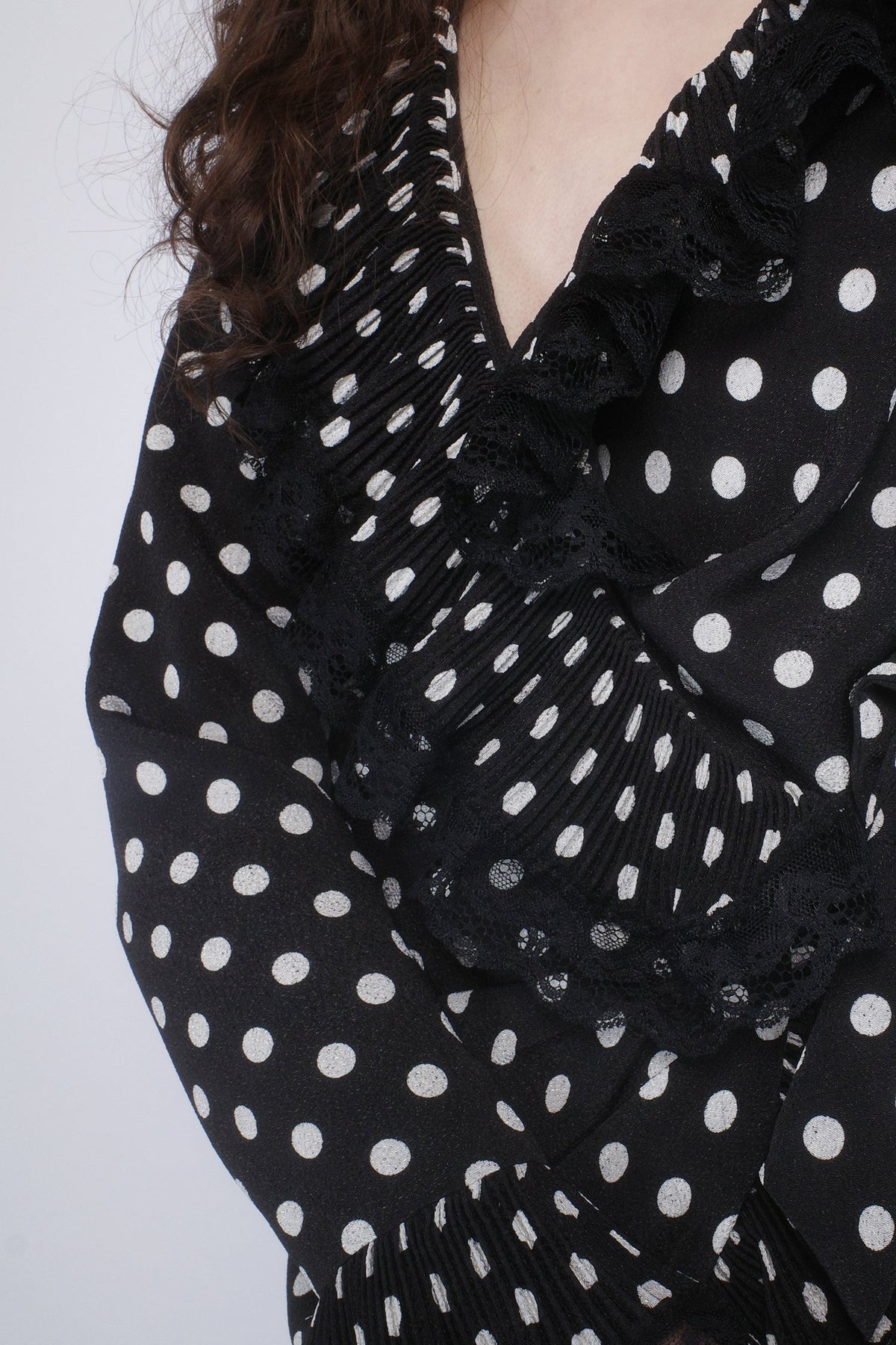 Polka Dot Pleated Wrap Dress | Anna Sui