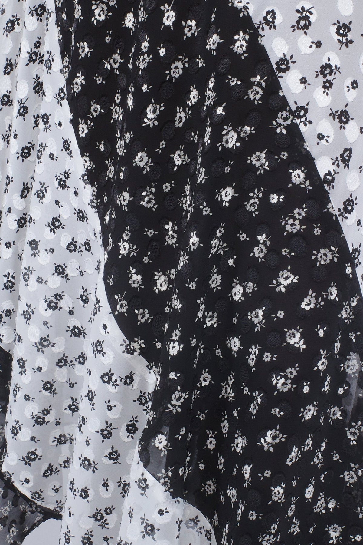 Ditsy Dot Chiffon Contrast Flowy Skirt | Anna Sui