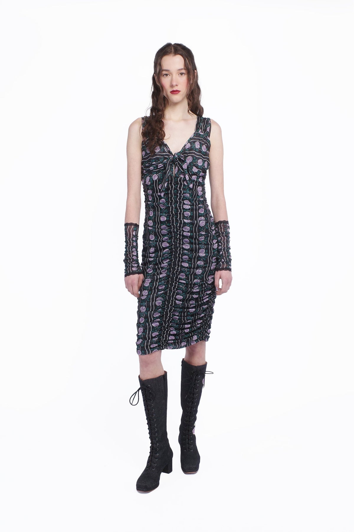Rosetti Mesh Ruched Tie Dress | Anna Sui