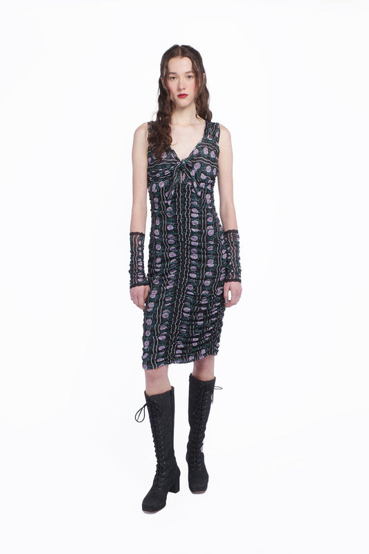 Rosetti Mesh Ruched Tie Dress | Anna Sui