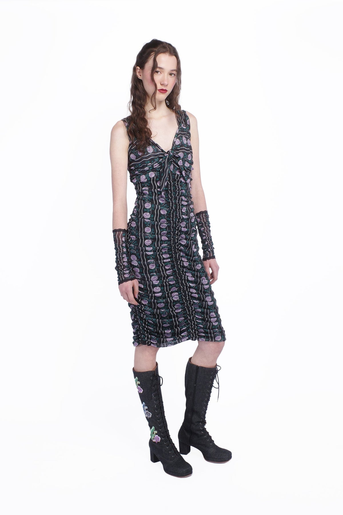 Rosetti Mesh Ruched Tie Dress | Anna Sui