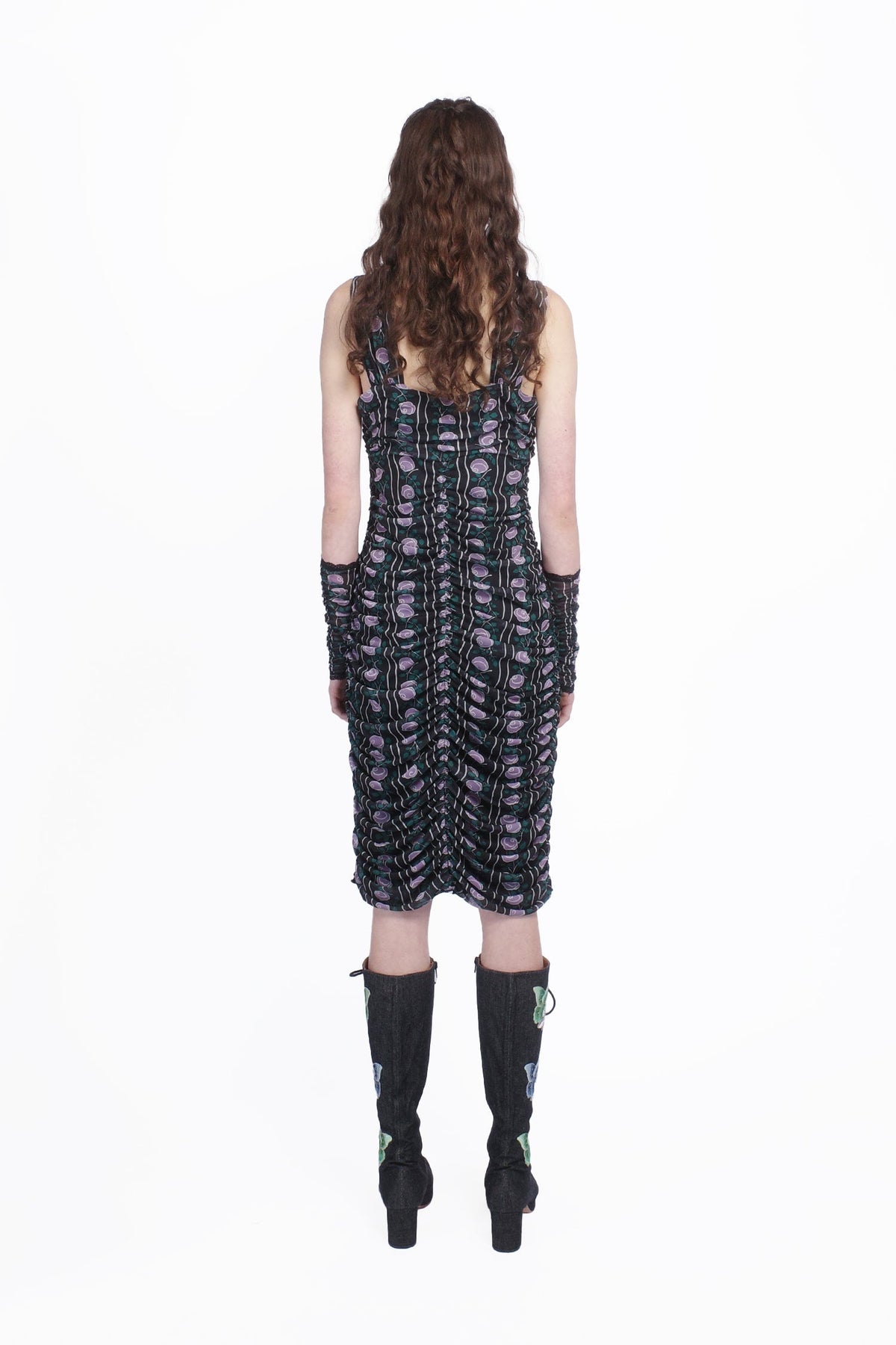 Rosetti Mesh Ruched Tie Dress | Anna Sui