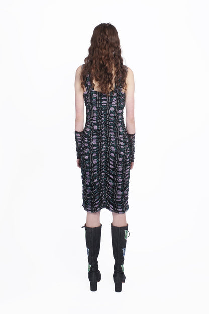 Rosetti Mesh Ruched Tie Dress | Anna Sui