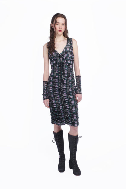 Rosetti Mesh Ruched Tie Dress | Anna Sui