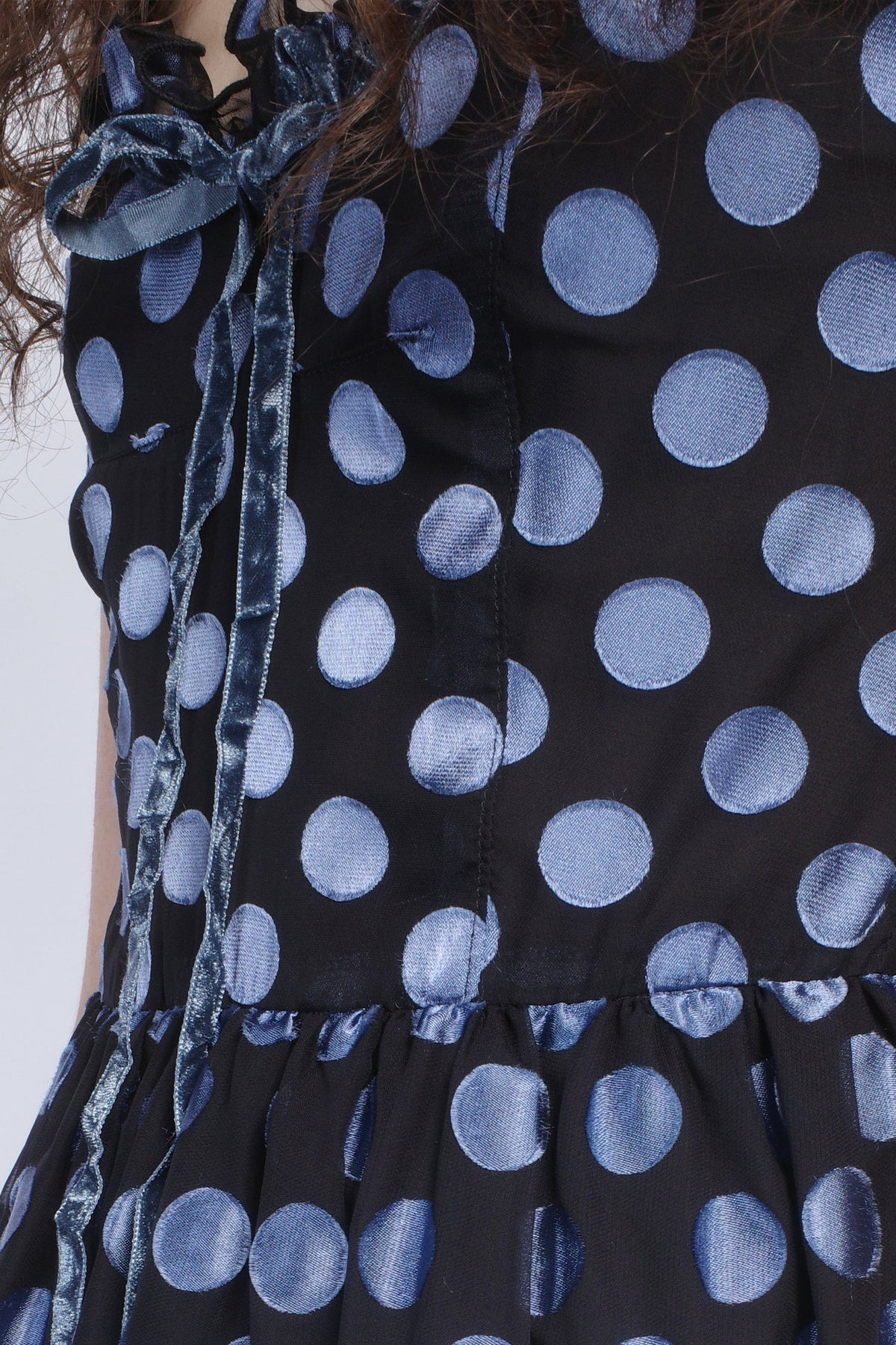 Dot Chiffon Ruffle Mini Dress | Anna Sui