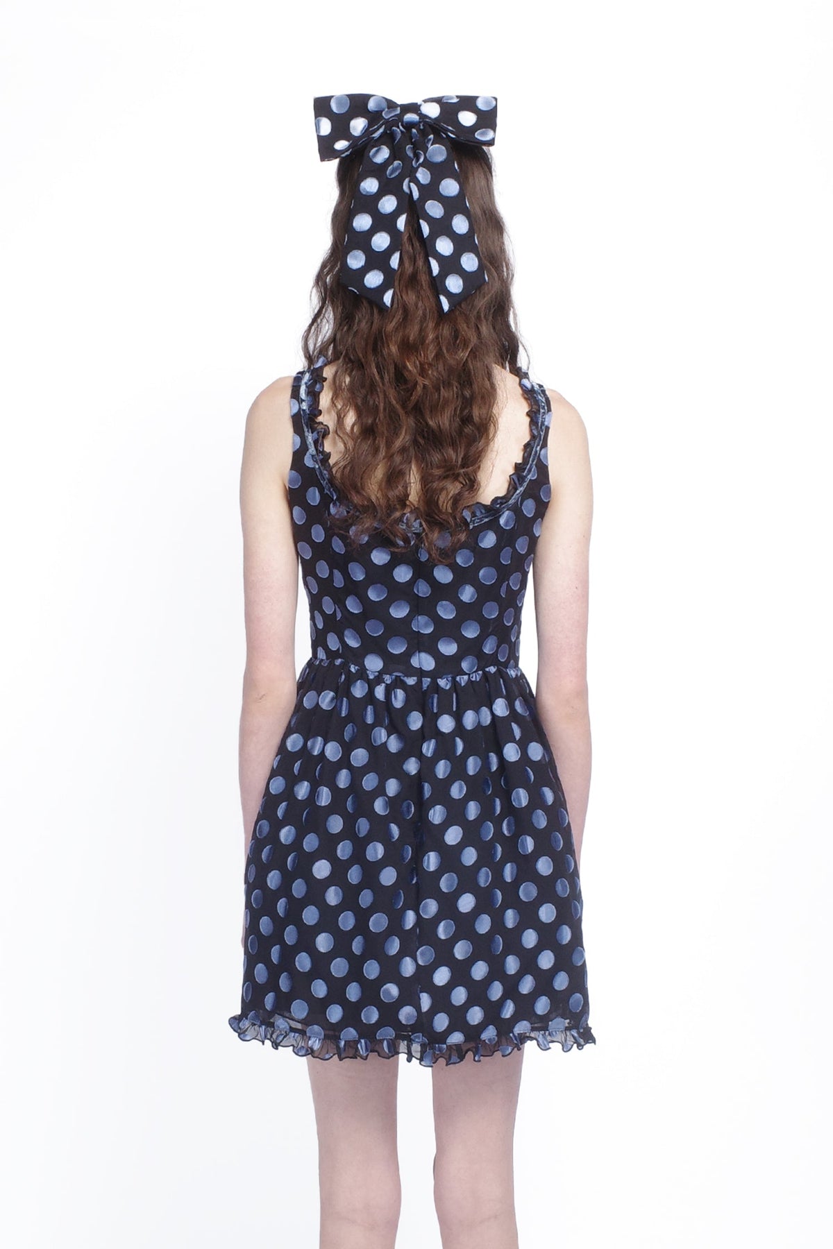Dot Chiffon Ruffle Mini Dress | Anna Sui