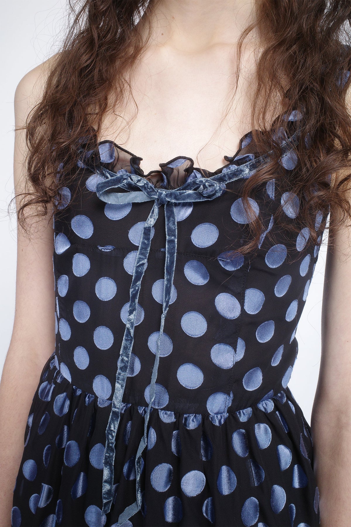 Dot Chiffon Ruffle Mini Dress | Anna Sui
