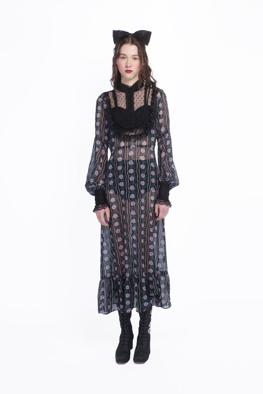 Rosetti Chiffon Victorian Bib Dress | Anna Sui