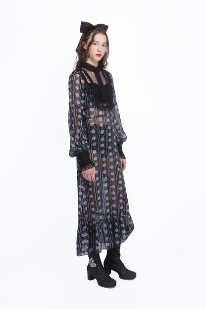Rosetti Chiffon Victorian Bib Dress | Anna Sui