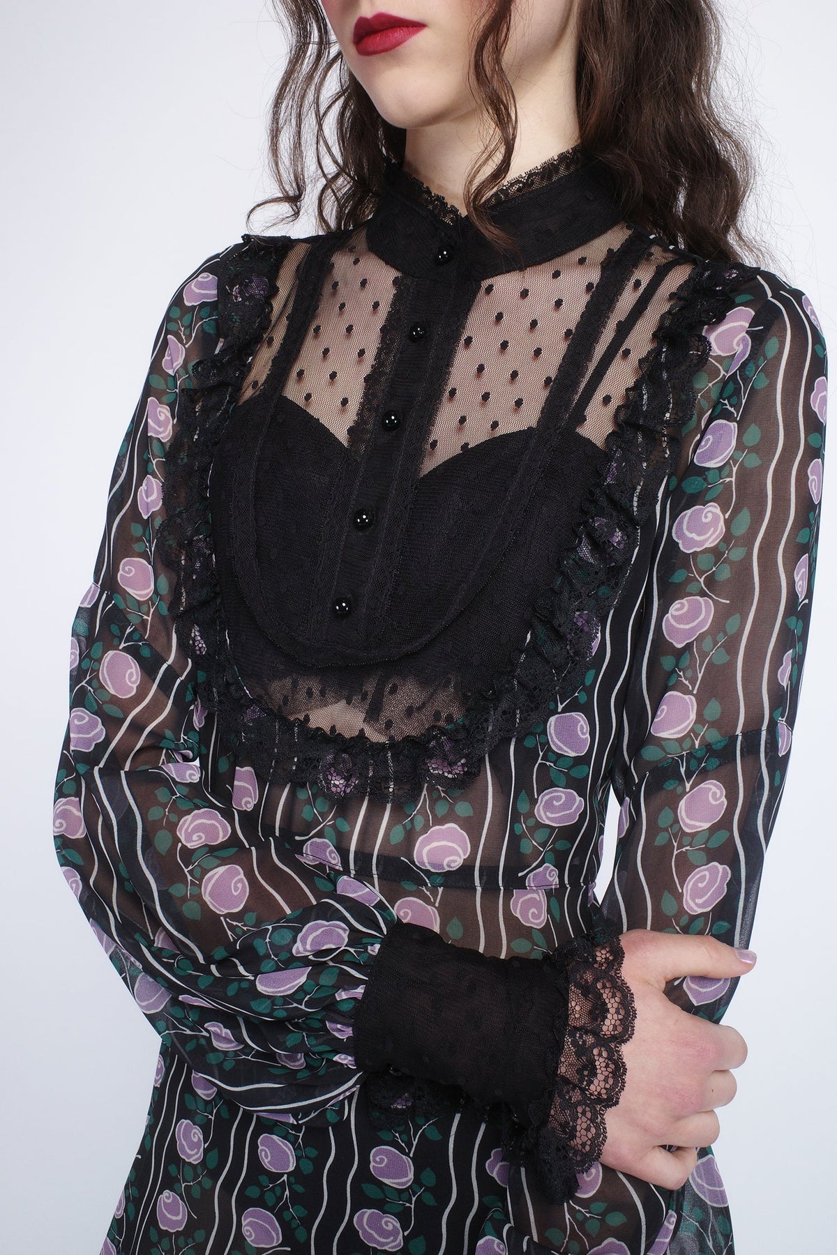 Rosetti Chiffon Victorian Bib Dress | Anna Sui