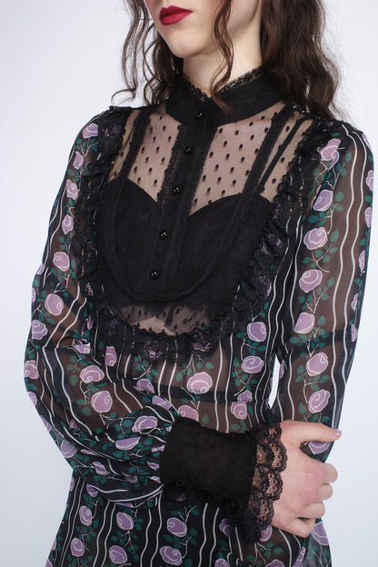 Rosetti Chiffon Victorian Bib Dress | Anna Sui