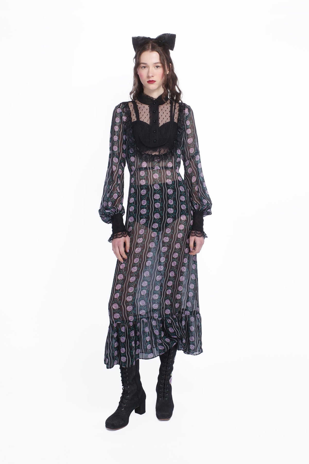 Rosetti Chiffon Victorian Bib Dress | Anna Sui
