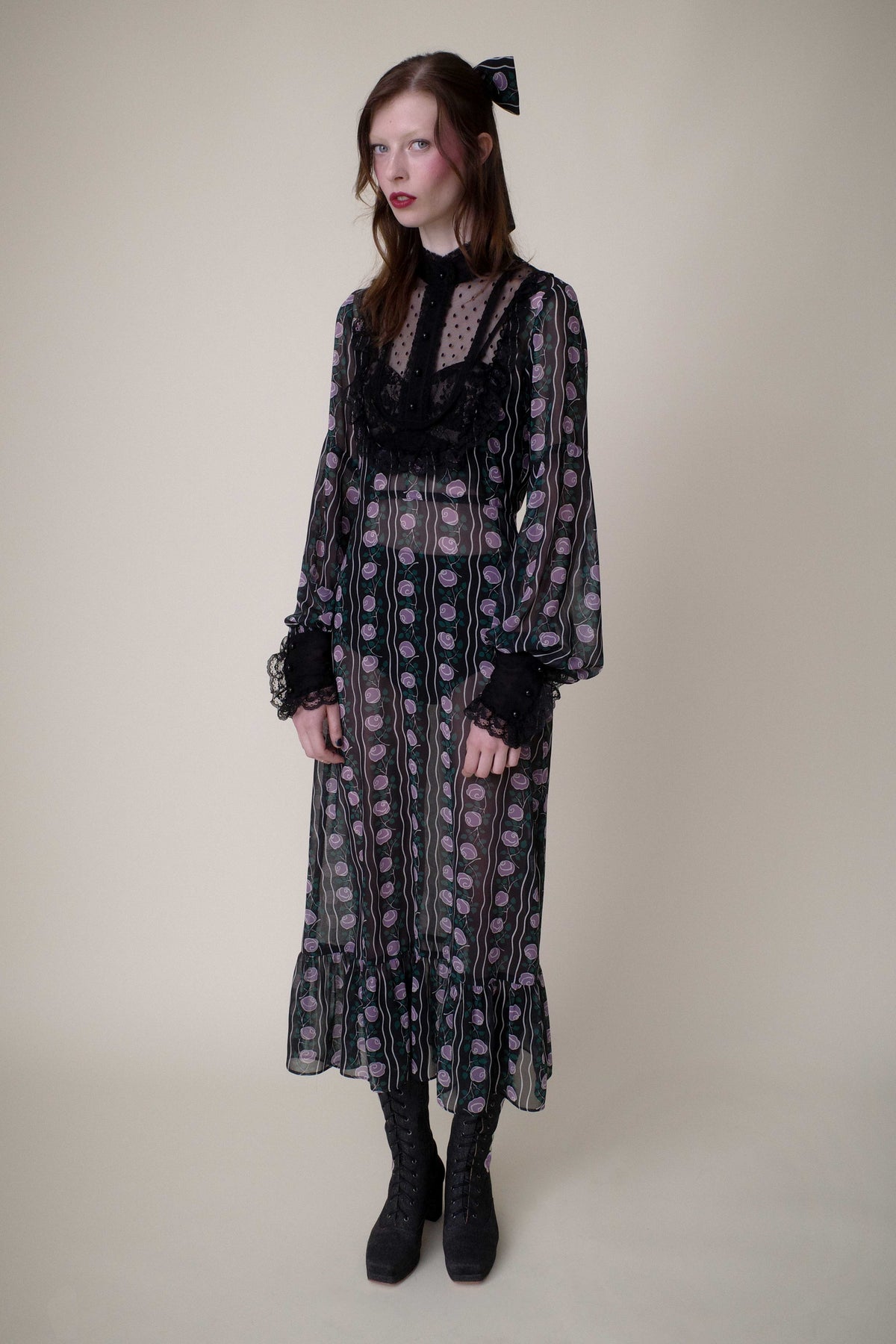 Rosetti Chiffon Victorian Bib Dress | Anna Sui