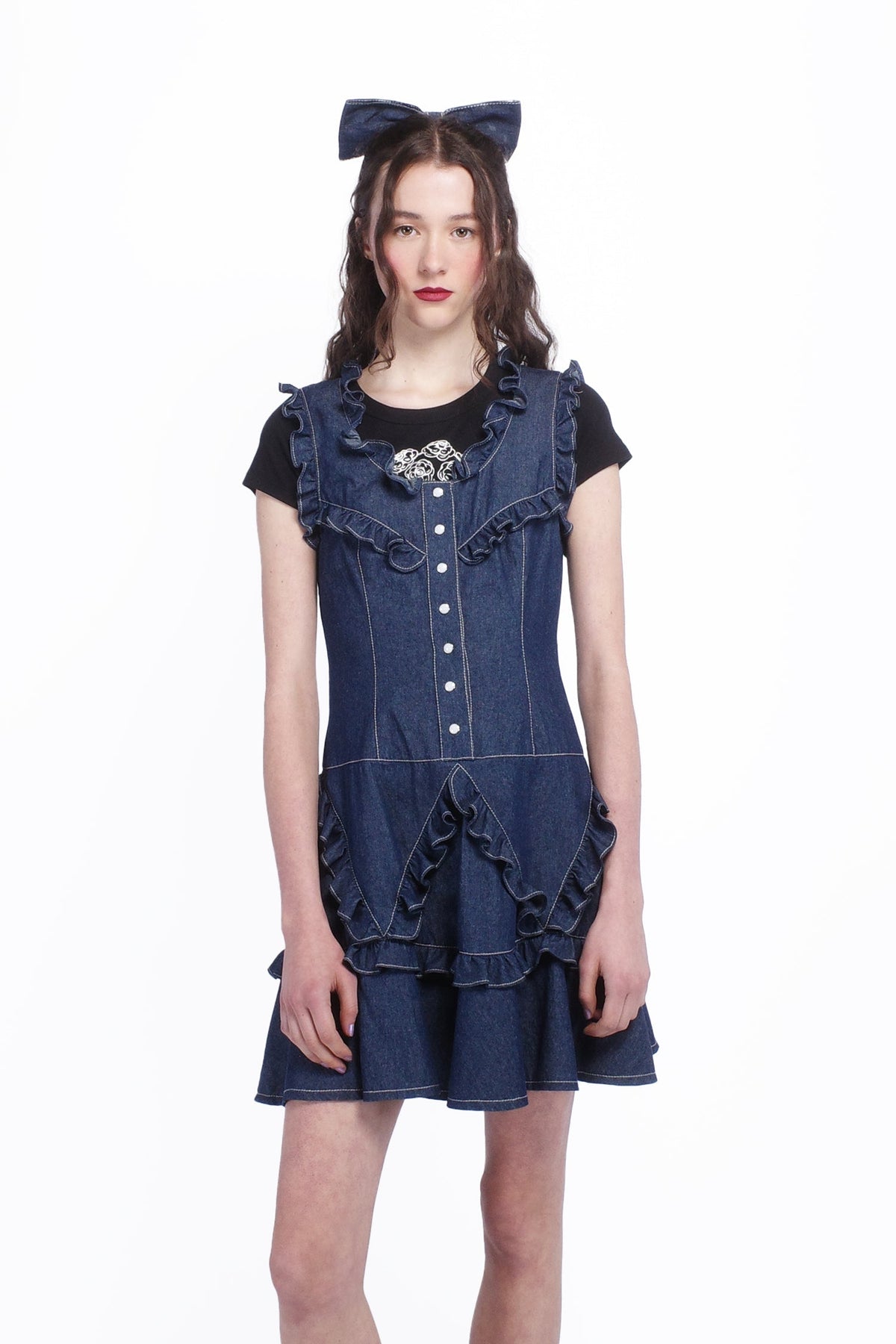 Denim Ruffle Dress | Anna Sui