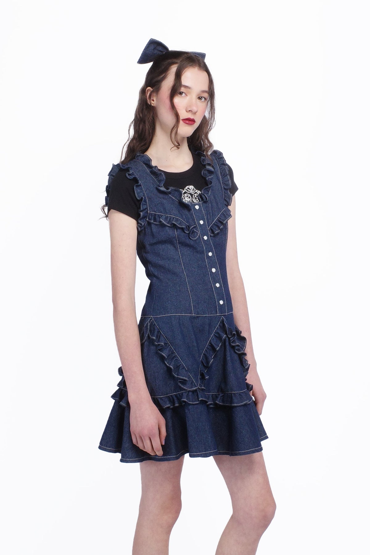 Denim Ruffle Dress | Anna Sui