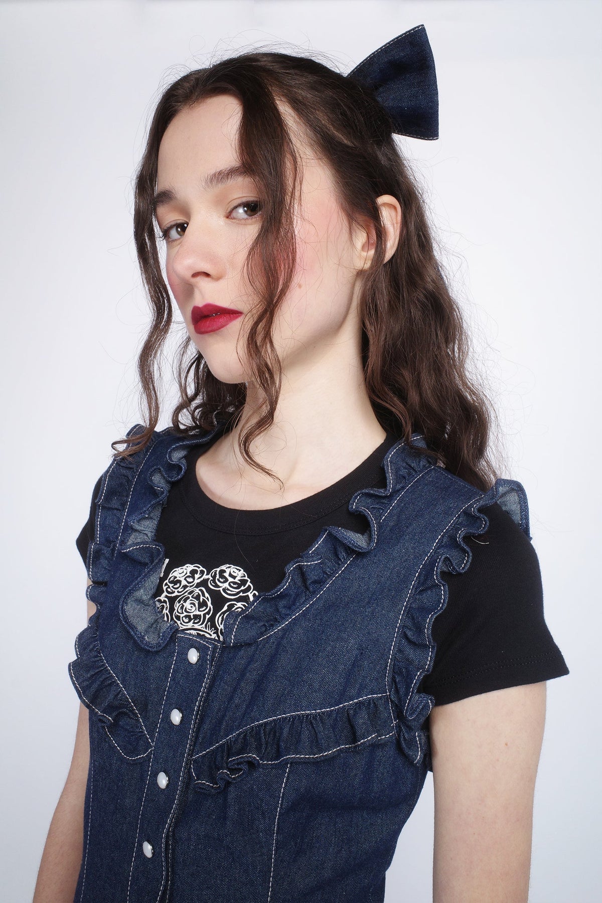Denim Ruffle Dress | Anna Sui