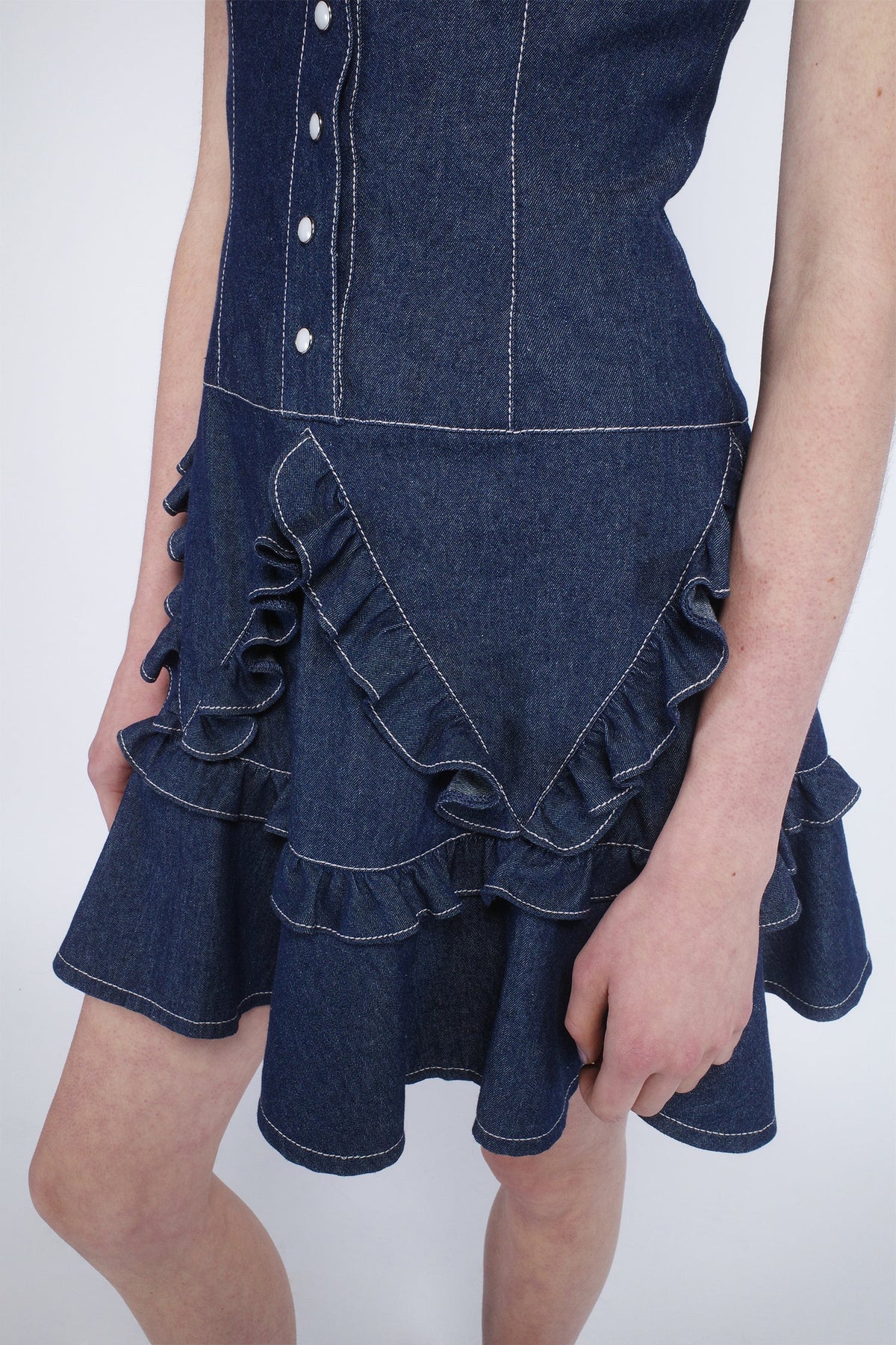 Denim Ruffle Dress | Anna Sui