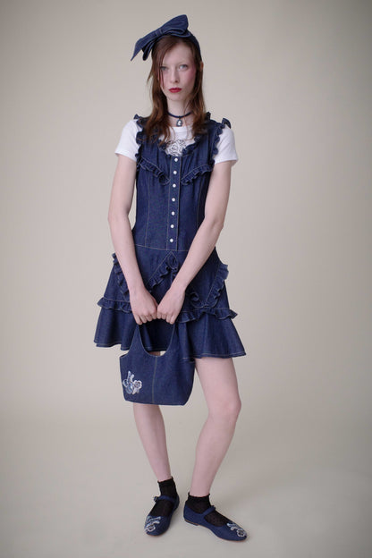 Denim Ruffle Dress | Anna Sui