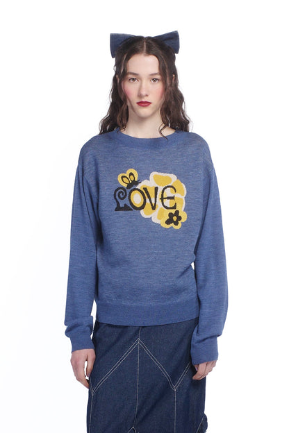 Knitwear Love Sweater Cornflower | Anna Sui