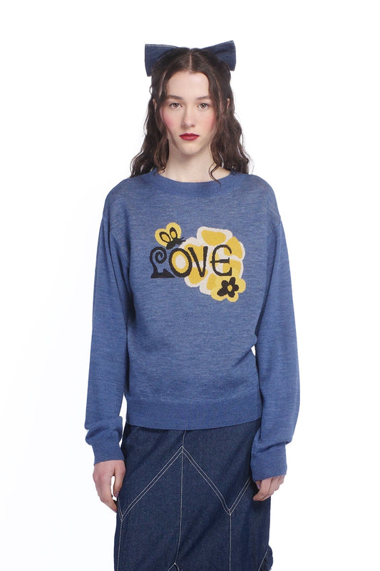 Knitwear Love Sweater Cornflower | Anna Sui
