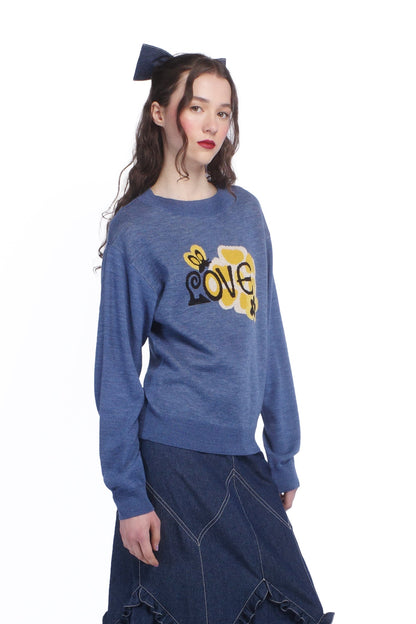 Knitwear Love Sweater Cornflower | Anna Sui