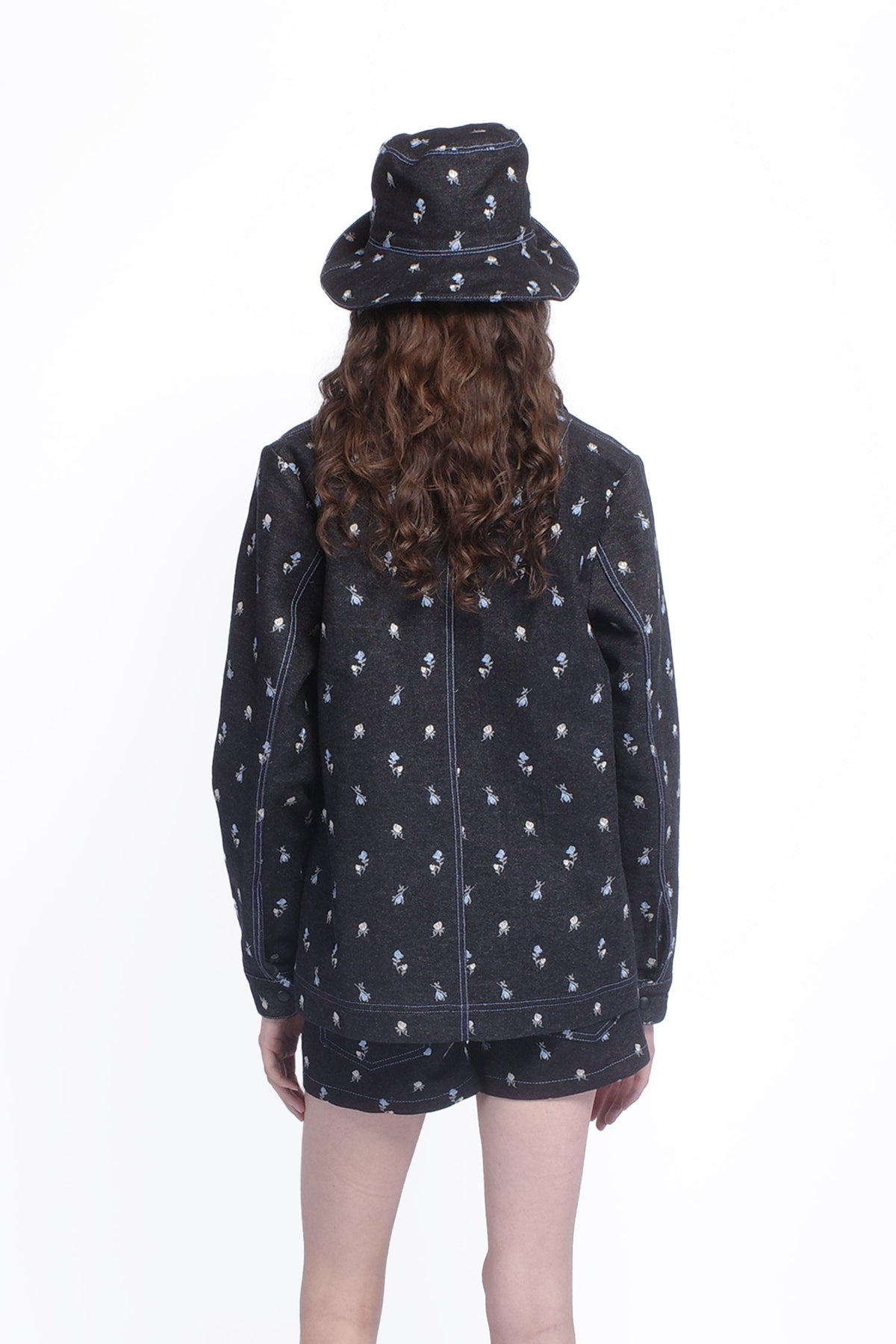 Denim Embroidered Roses Barn Jacket | Anna Sui