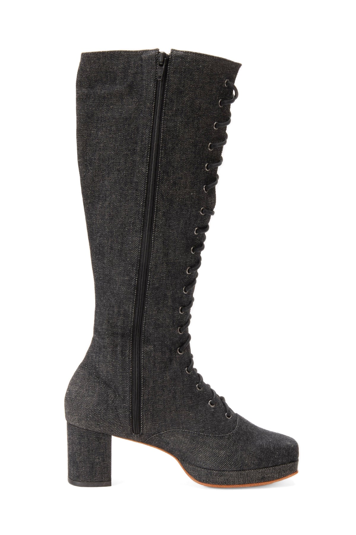 John Fluevog x Anna Sui Butterfly Boots - Black Denim | Anna Sui