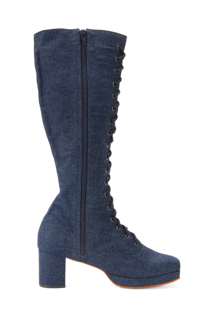 John Fluevog x Anna Sui Butterfly Boots - Denim Blue | Anna Sui