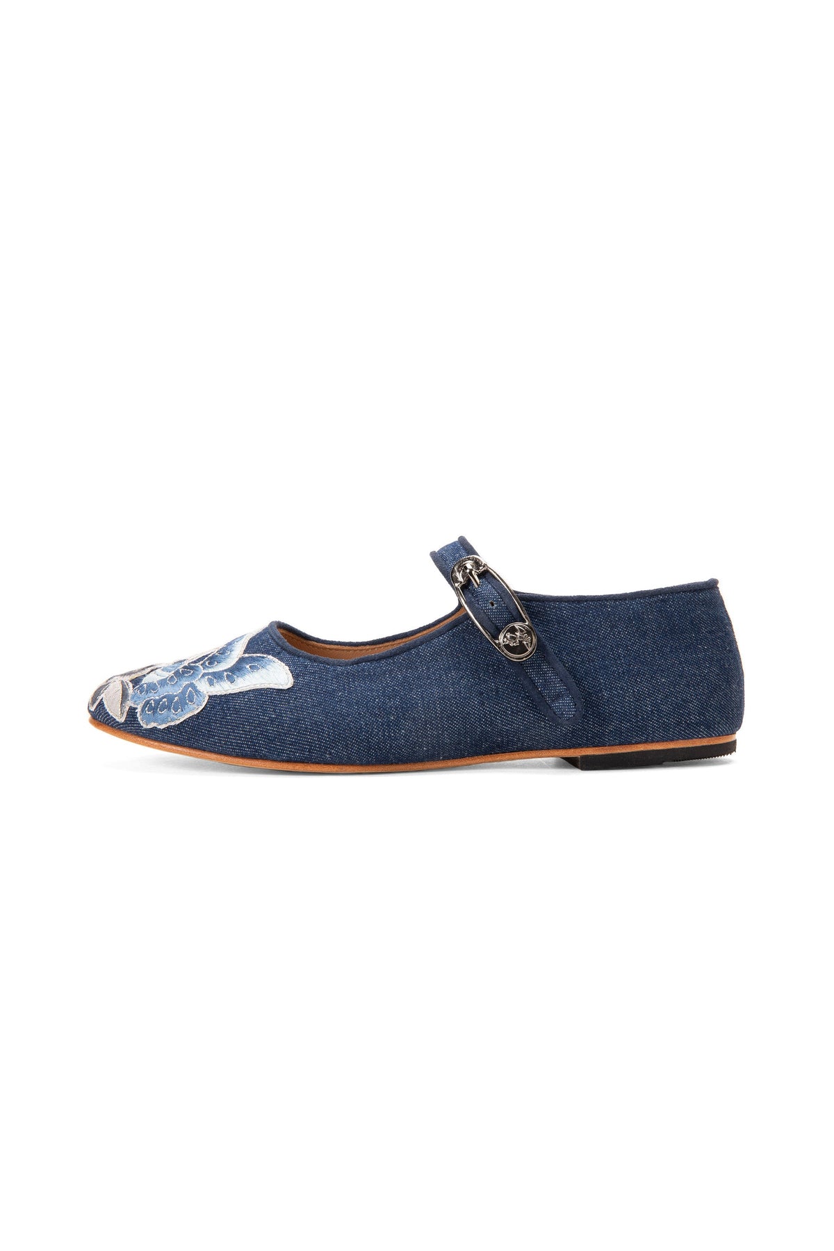 John Fluevog x Anna Sui Butterfly Mary Janes - Denim Blue | Anna Sui