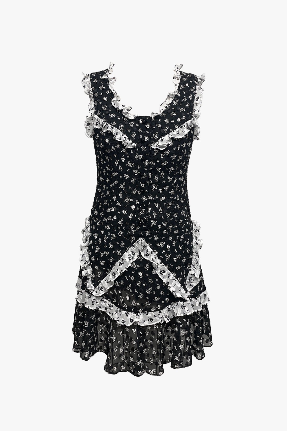 Ditsy Dot Chiffon Ruffle Dress | Anna Sui