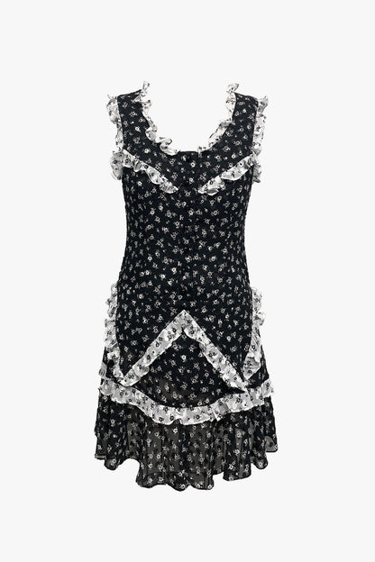 Ditsy Dot Chiffon Ruffle Dress | Anna Sui