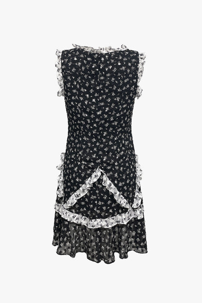 Ditsy Dot Chiffon Ruffle Dress | Anna Sui