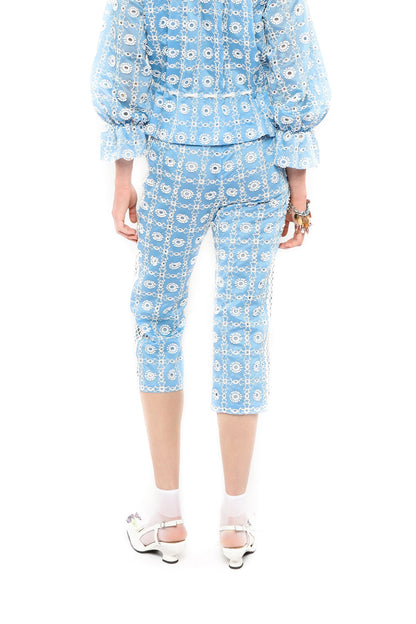 Lattice Lace Embroidery Capri Pants | Anna Sui