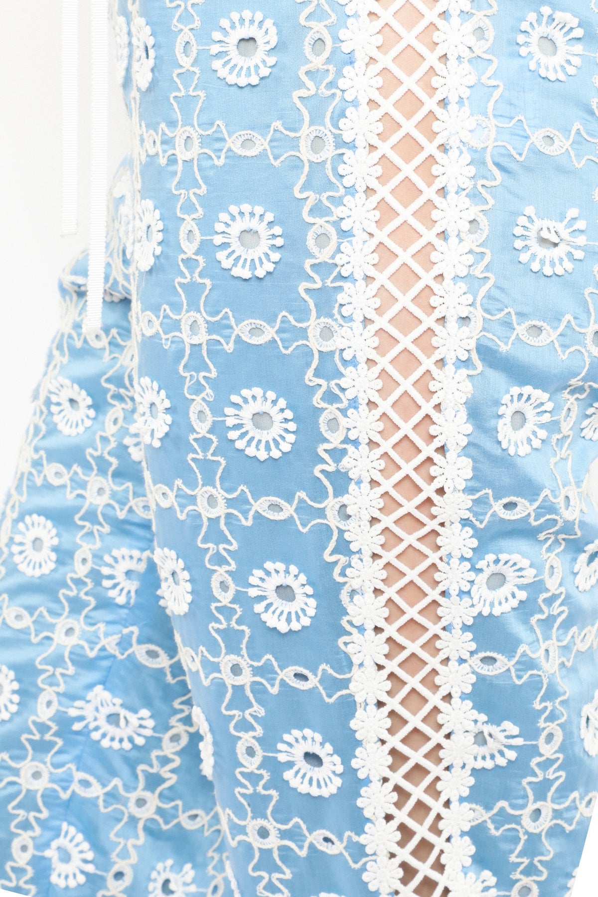 Lattice Lace Embroidery Capri Pants | Anna Sui