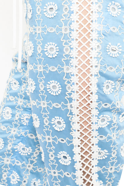 Lattice Lace Embroidery Capri Pants | Anna Sui