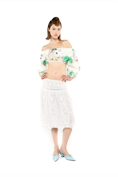 Applique Lace Combo Skirt | Anna Sui